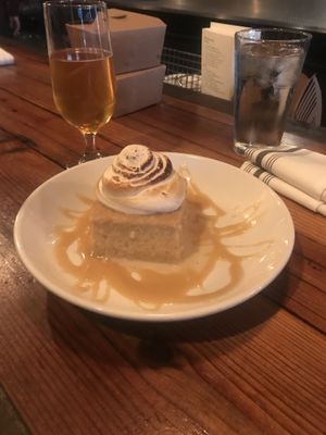 Tres leches cake, a little too dense at The Beer Plant in Austin