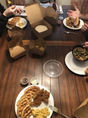 Chicken and waffles at The Beer Plant in Austin