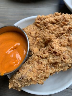 The fried chicken with buffalo sauce, delicious! at The Beer Plant in Austin