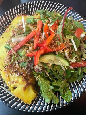 Crispy Vietnamese pancake at Hoo Gah in Bendigo