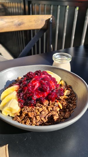 Chocolate Granola with almond milk at Hoo Gah in Bendigo