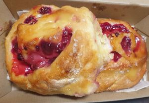 Raspberry and lemon curd vegan scrolls - delicious!! at Hoo Gah in Bendigo