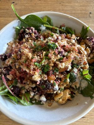 Roasted cauliflower beetroot chickpea  & Quinoa warm saladd  at Hoo Gah in Bendigo