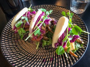 Special: marinated shrooms in bao buns at Hoo Gah in Bendigo