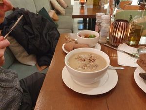 Parsnip soup with Hummus at SLA - Kruisweg in Haarlem