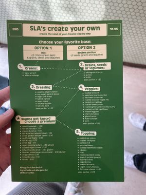 Create your own Menu  at SLA - Middenweg in Amsterdam