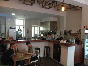 Inside  at Foodprintz Cafe in Lisbon