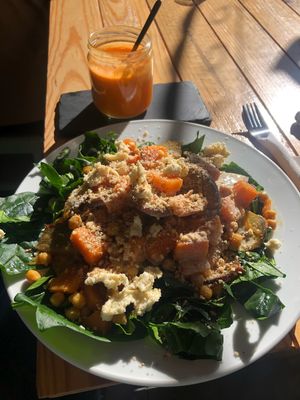 winter salad with almond-feta at Foodprintz Cafe in Lisbon