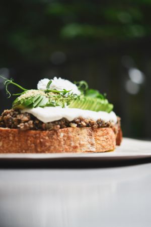 avocado toast with mushroom and truffles at Raw Nest in Krakow