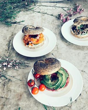 Bagels at Raw Nest in Krakow