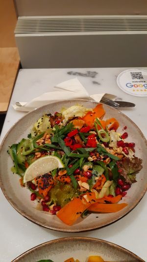 Seitan salad at Raw Nest in Krakow