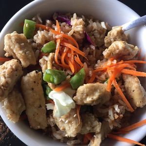 Orange Chick'n Bowl at Green House Cafe in Fargo