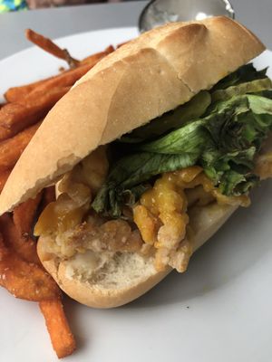 Vegan chicken sandwich  at Green House Cafe in Fargo