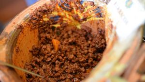 Taco filling at El Rincon de Tacotlan in Puebla