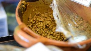 Taco filling at El Rincon de Tacotlan in Puebla