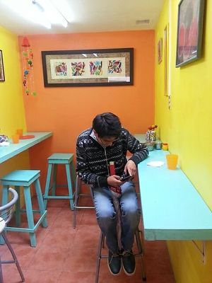 Tiny, colorful place at El Rincon de Tacotlan in Puebla