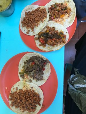 All vegan tacos at El Rincon de Tacotlan in Puebla