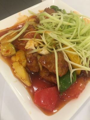Sweet and sour ";chicken"; at Veggielicious Thai in Petaling Jaya