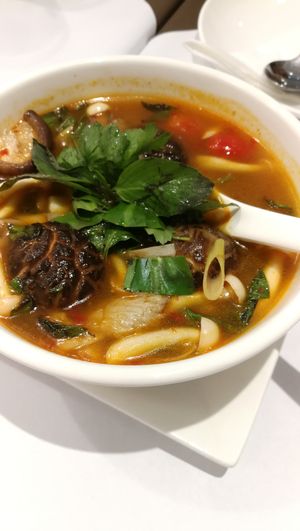 Mushroom tom yum at Veggielicious Thai in Petaling Jaya