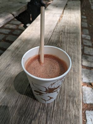 Milkshake with oat milk and chocolate sorbet at Amorino in Nancy