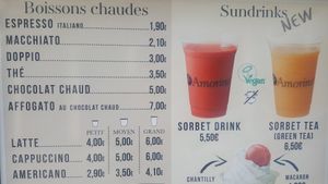 Vegan sorbet drinks at Amorino in Nice