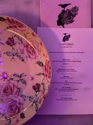 Menu at Ladybird in New York City