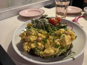 Avocado Toast w/ Scrambled ‘Just Egg'  at Ladybird in New York City