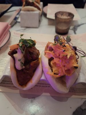 Buffalo maitake and po boy bao buns at Ladybird in New York City