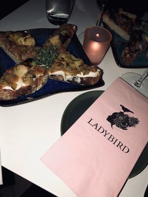 Artichoke toast... so good and filling  at Ladybird in New York City