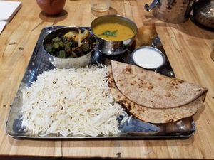 Lunch thali at Bhai's Indian Canteen in Richmond Hill