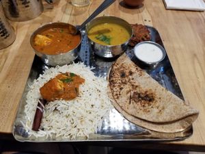 Lunch thali at Bhai's Indian Canteen in Richmond Hill