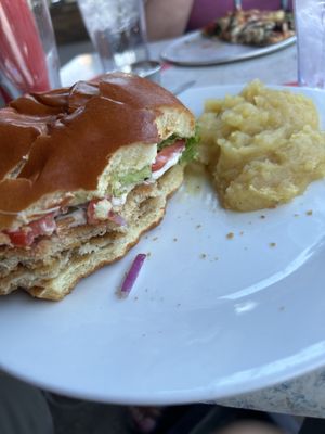 Vegan tenderloin and mashed potatoes! 🌱❤️💪🏼  at Broad Ripple Brewpub in Indianapolis
