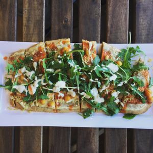 buffalo chickpea flatbread  at Not Your Sugar Mamas in Vineyard Haven