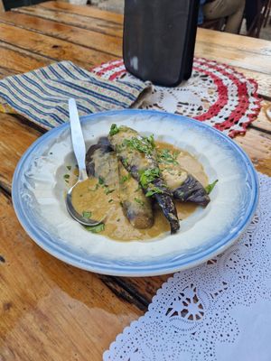 Satay aubergine   at A Venda in Faro