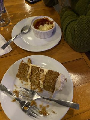 Crème brulee and carrot cake at Boundary Bay Brewery in Bellingham
