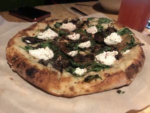 Spinach and Mushroom Pizza  at True Food Kitchen in Palo Alto