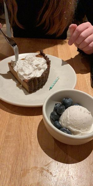 vegan squash pie and vegan ice cream :) at True Food Kitchen in Palo Alto