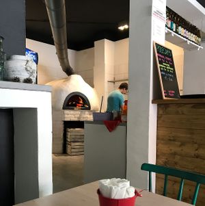 Wood pizza oven at Wisniowy Piec in Olsztyn