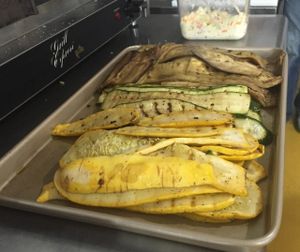 Had a Green Monster sandwich w hummus instead of cheese. It was amazing, grilled veggies, arugula, and house balsamic at Rosa Farms in Hanover