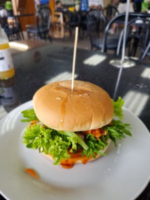 Vegan burger at Gibby's Cafe in Westport