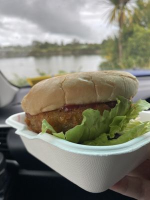 Vegan burger   at Gibby's Cafe in Westport