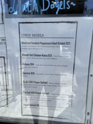 vegan options of bagels   at Nomad Donuts in San Diego