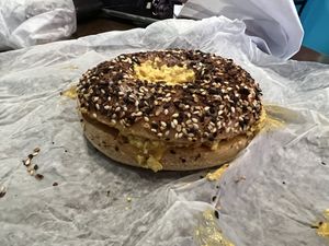 Basic Bitch Bagel - Vegan Egg and Cheese  at Nomad Donuts in San Diego
