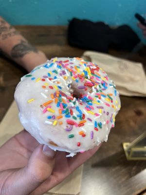 Birthday Cake Donut  at Nomad Donuts in San Diego