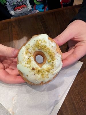 Pistachio donut at Nomad Donuts in San Diego