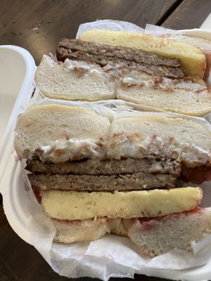 Snozzberries sandwich   at Nomad Donuts in San Diego