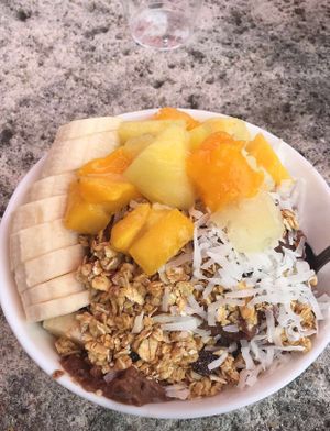 tropical acai bowl with hemp protein at Raw South Juice Co. in Miami