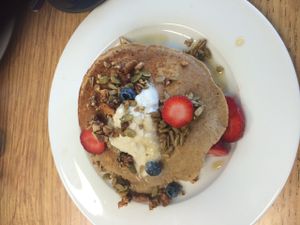 Buckwheat Pancakes at Peace Love Vegan Cafe in Bacchus Marsh