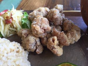 Deep fried Vege chicken at Mana in Naha