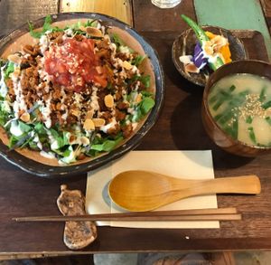 delicious taco rice at Mana in Naha